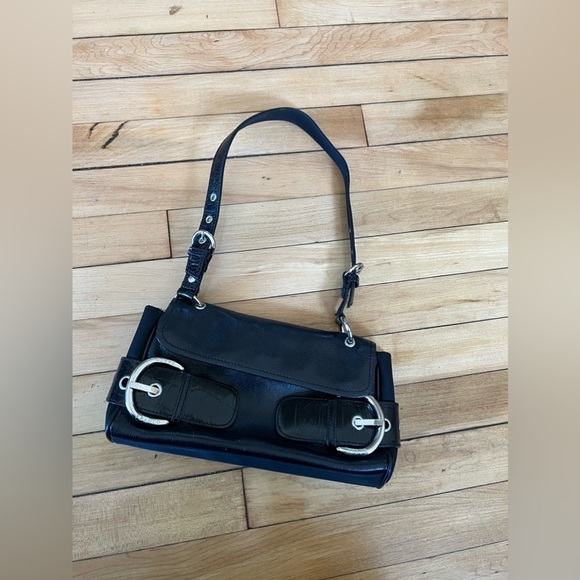 Franco Sarto Handbags - Franco Sarto mini black faux leather belt design bag